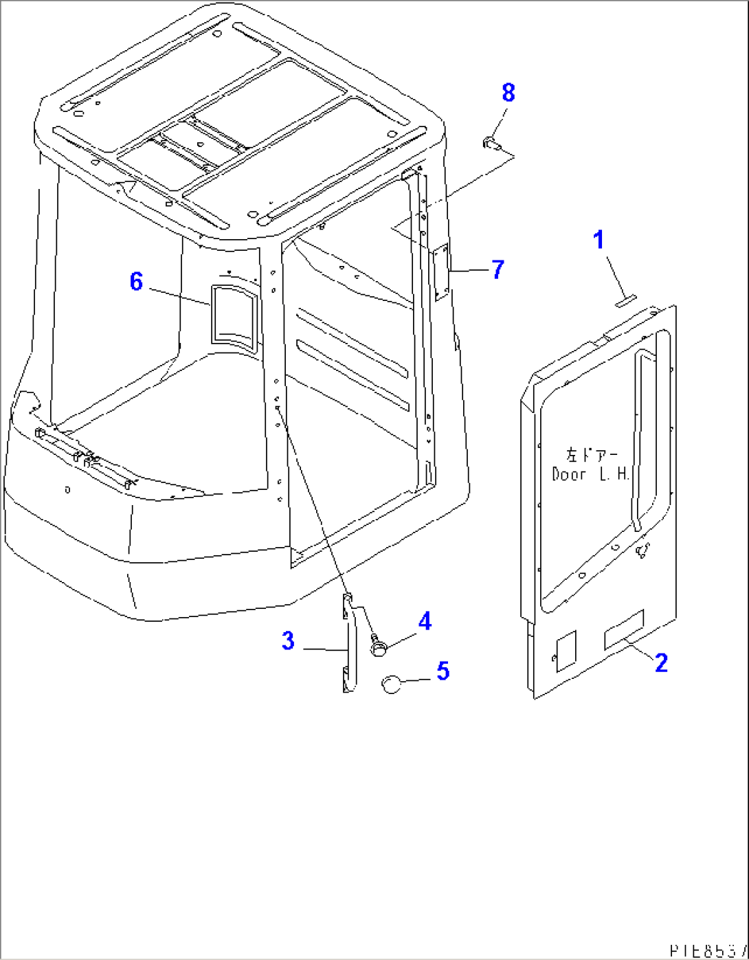 ROPS CAB (HANDRAIL AND PLATE MARK)