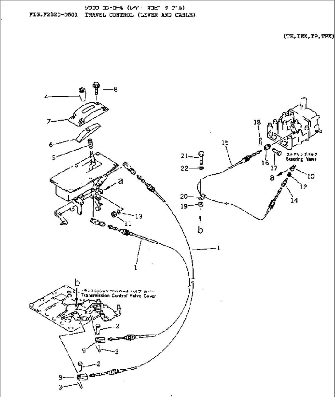 TRAVEL CONTROL (LEVER AND CABLE)