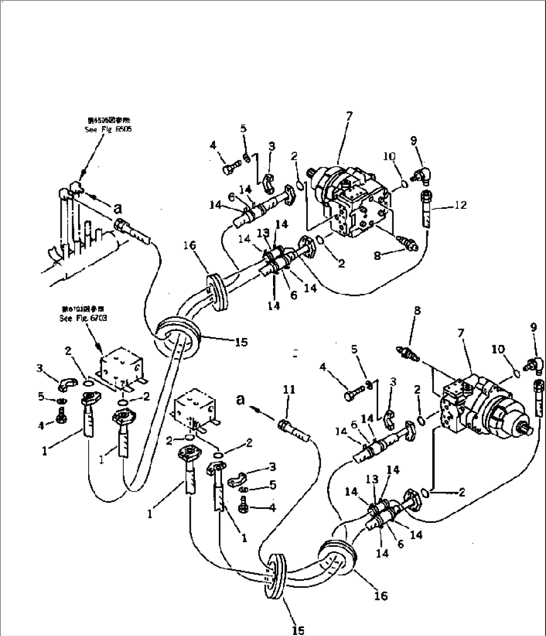 HYDRAULIC PIPING (FOR TRAVEL) (3/3)