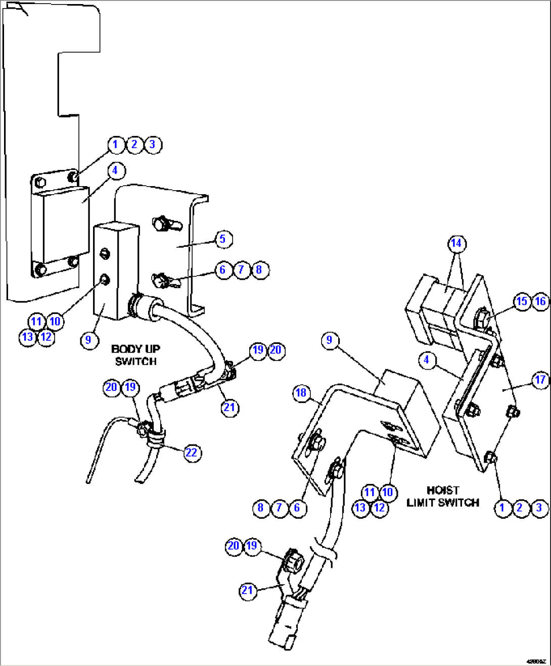 HOIST LIMIT/BODY-UP SWITCHES