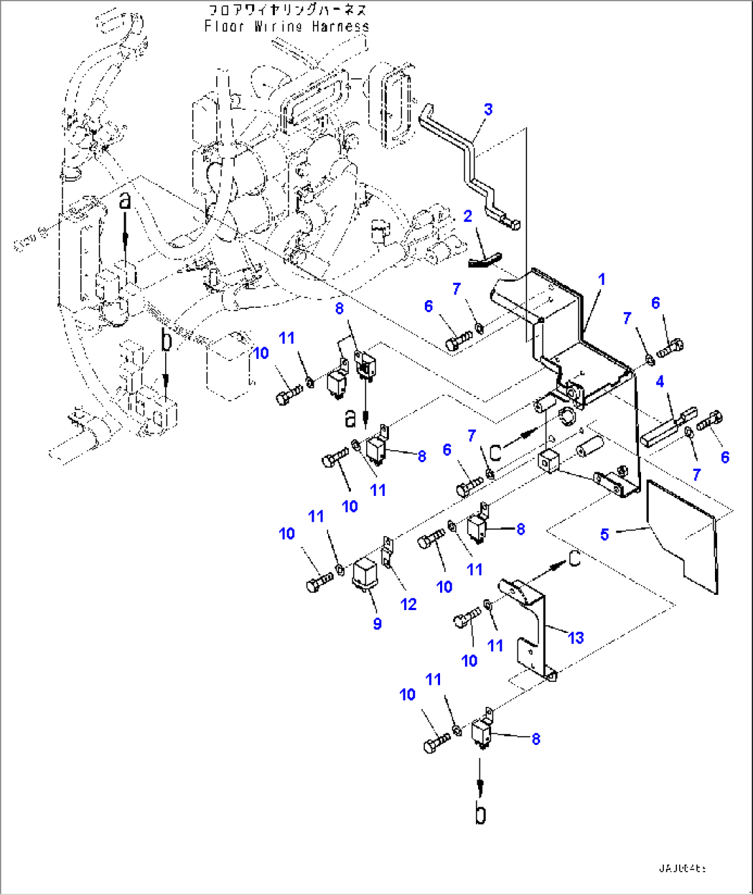ROPS Cab, Wiring Harness Mounting (1/2) (#1235-)