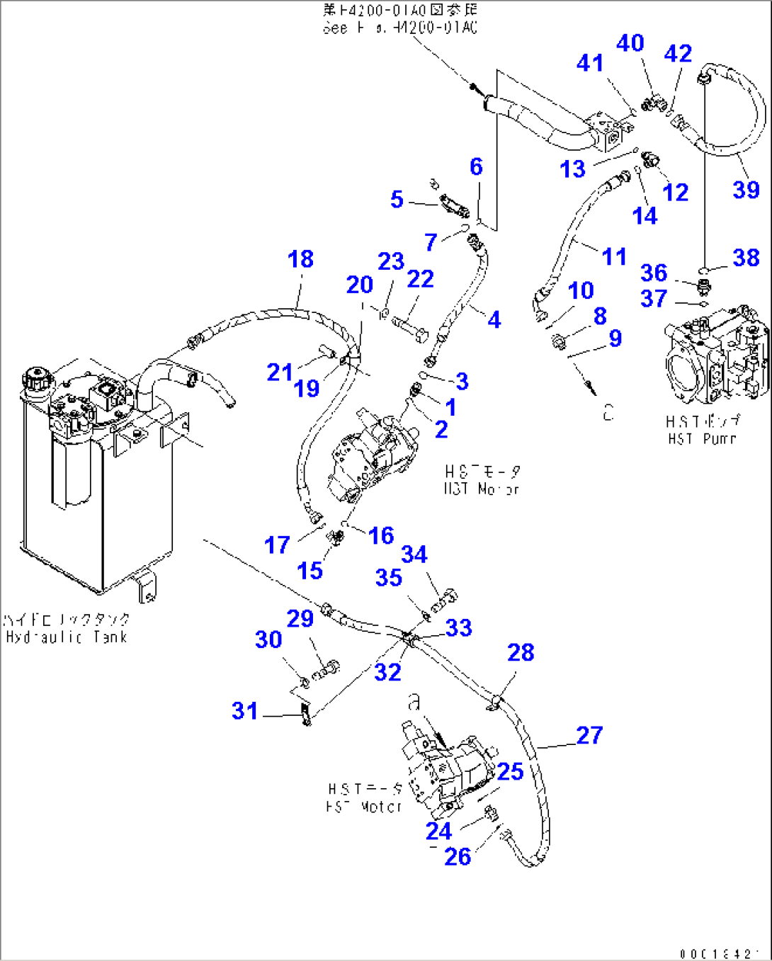 HST OIL LINE (COOLING LINE)(#65001-75921)