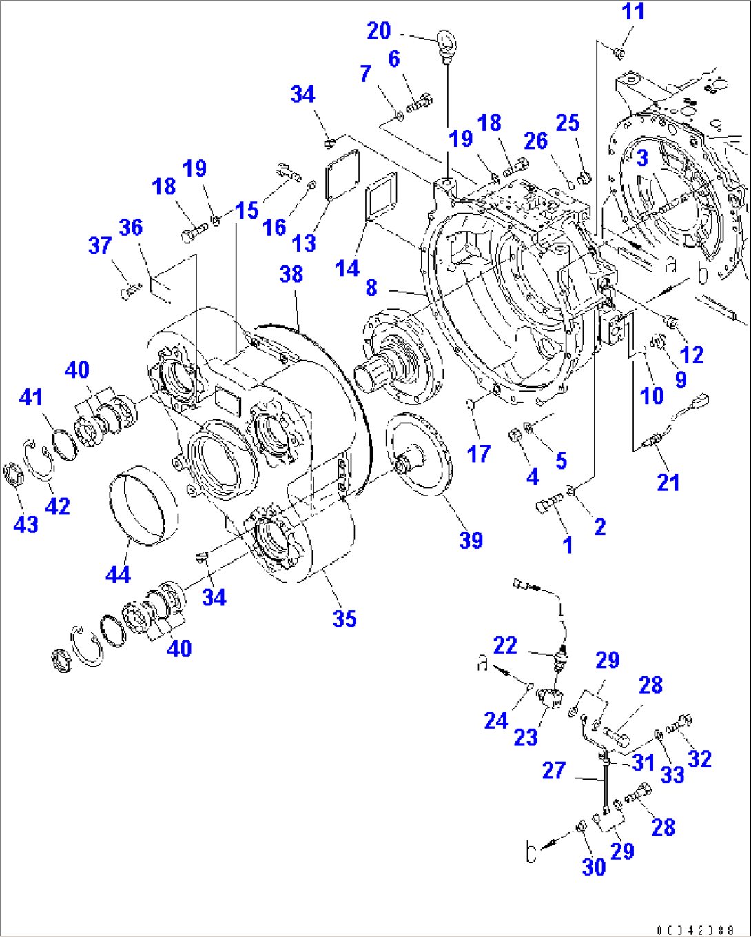 TORQUE CONVERTER (2/2) (R-HOUSING AND P.T.O.)(#7001-)
