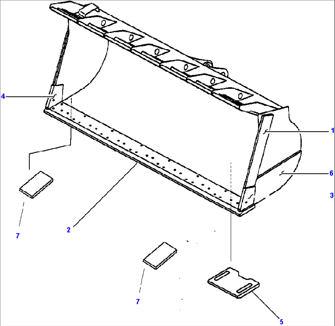 HIGH LIFT STRAIGHT EDGE BUCKET 3.8 mþ (5.0 ydþ)