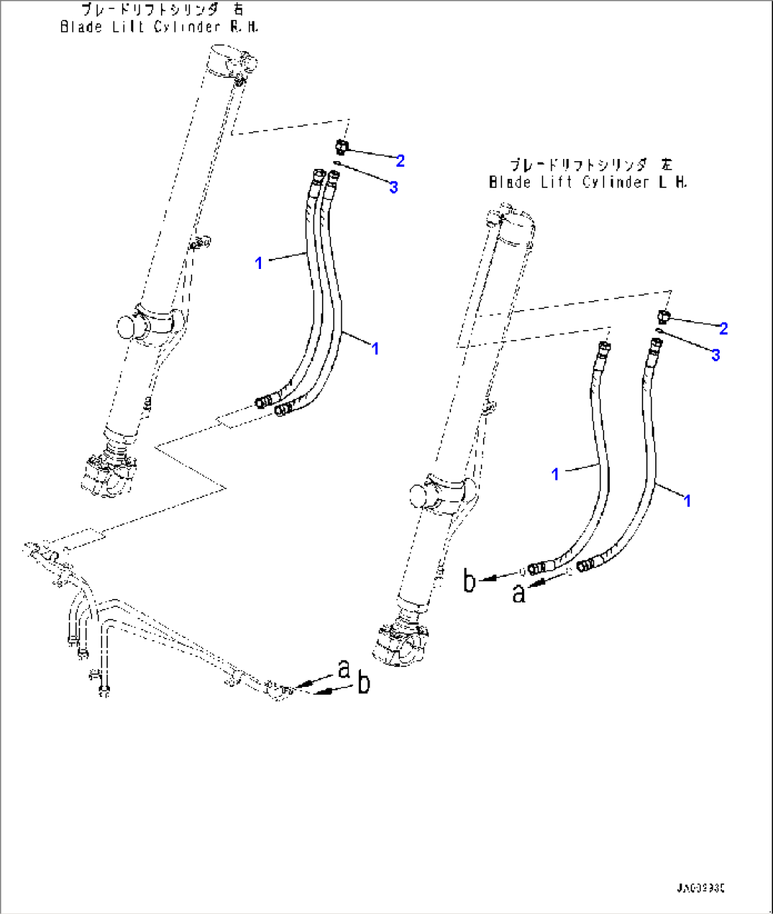 Dozer Blade Lift Cylinder Piping, Cylinder Piping (#1001-)