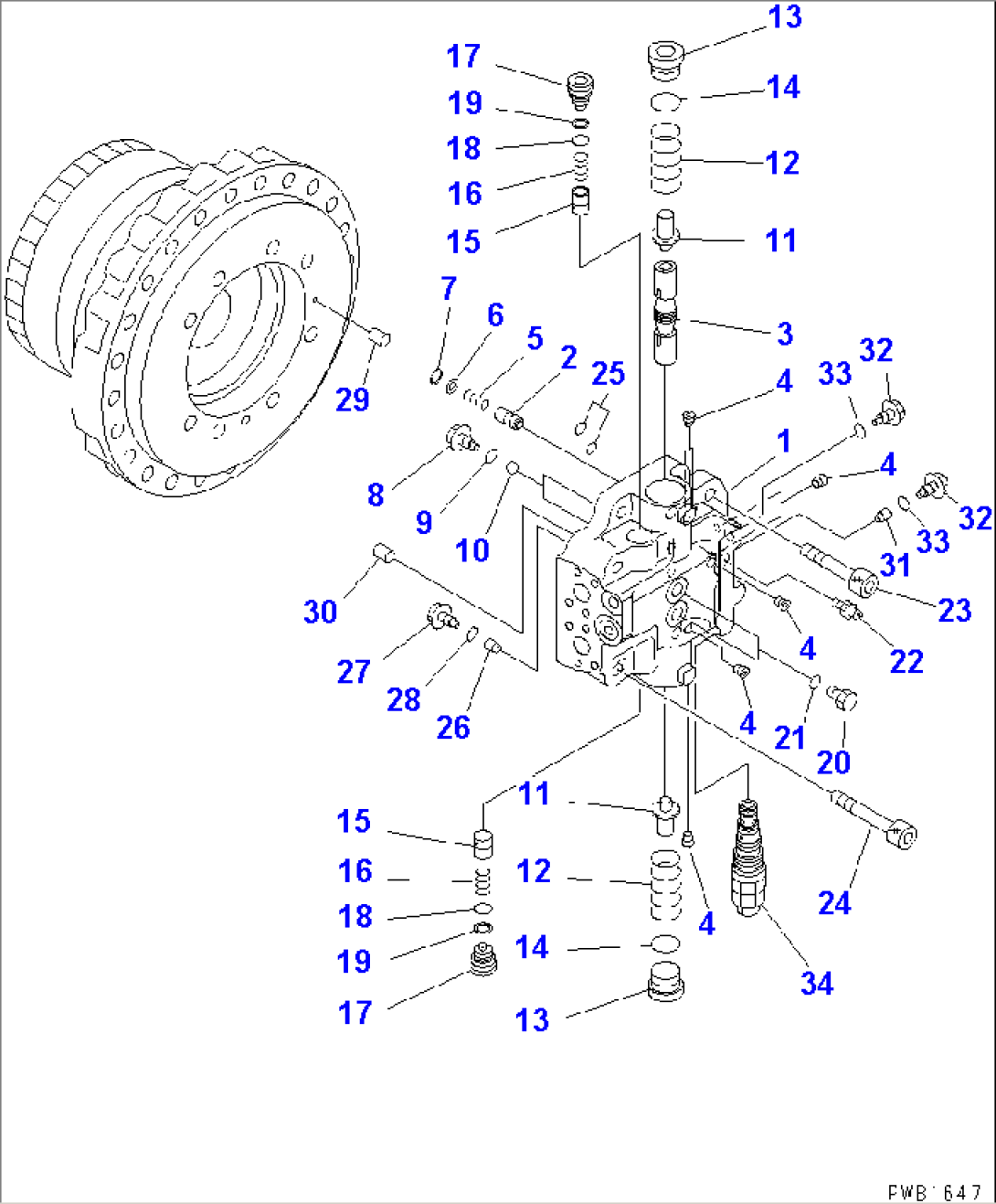 TRAVEL MOTOR (2/3)(#10001-11999)