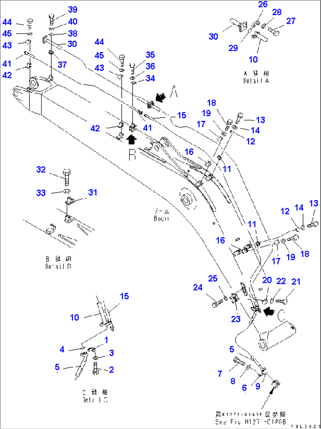 BOOM (ADDITIONAL PIPING) (FOR BREAKER)(#K30125-K32375)