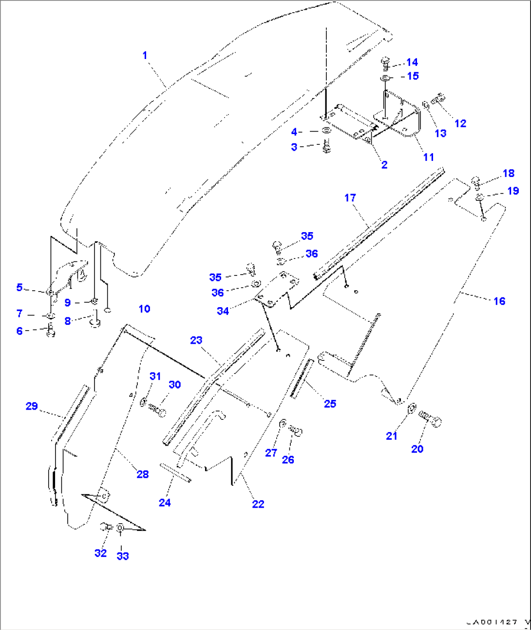 Front Cover, Hydraulic Tank Cover (#15001-)