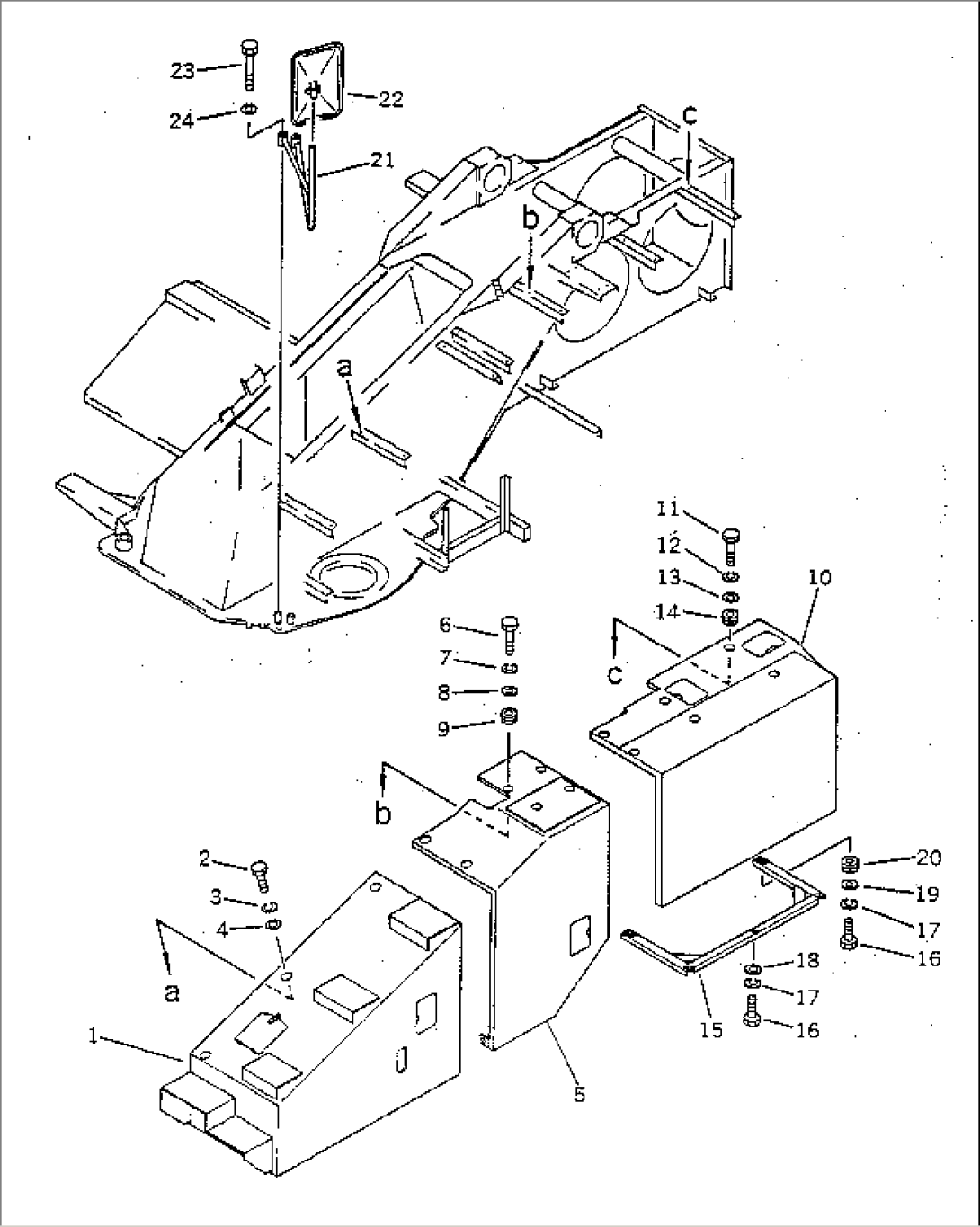 REVOLVING FRAME COVER (L.H. SIDE)