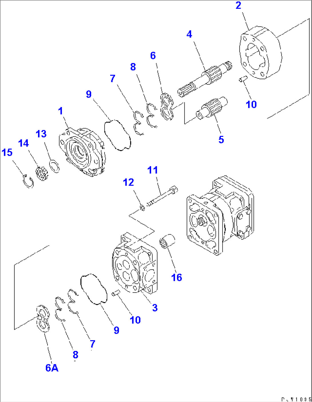 STEERING AND SWITCH PUMP (STEERING SECTION) (INNER PARTS) (1/2)
