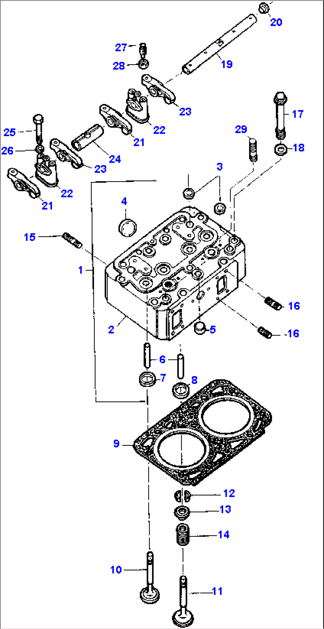 CYLINDER HEAD AND ATTACHING PARTS