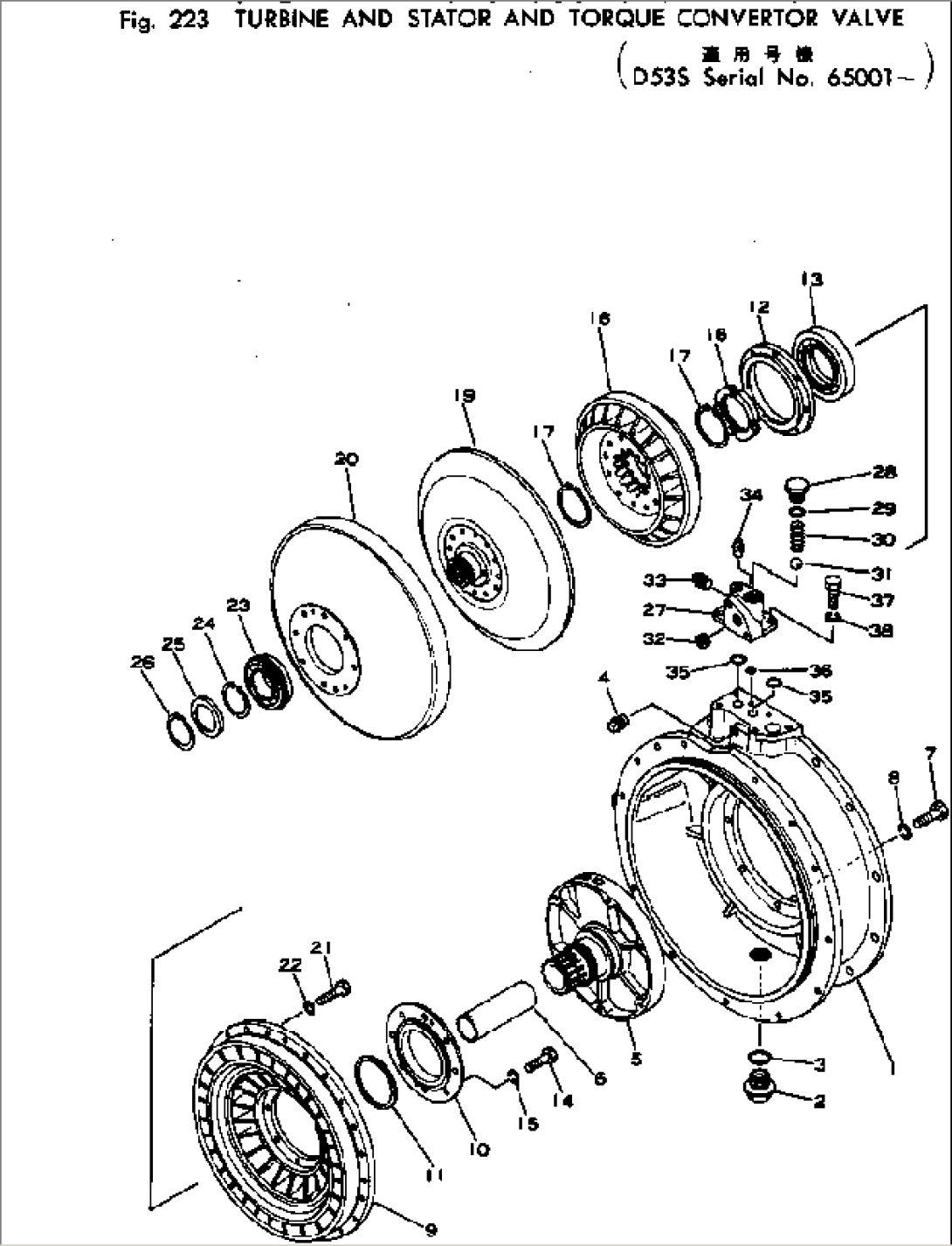 TURBINE AND STATOR AND TORQUE CONVERTER VALVE