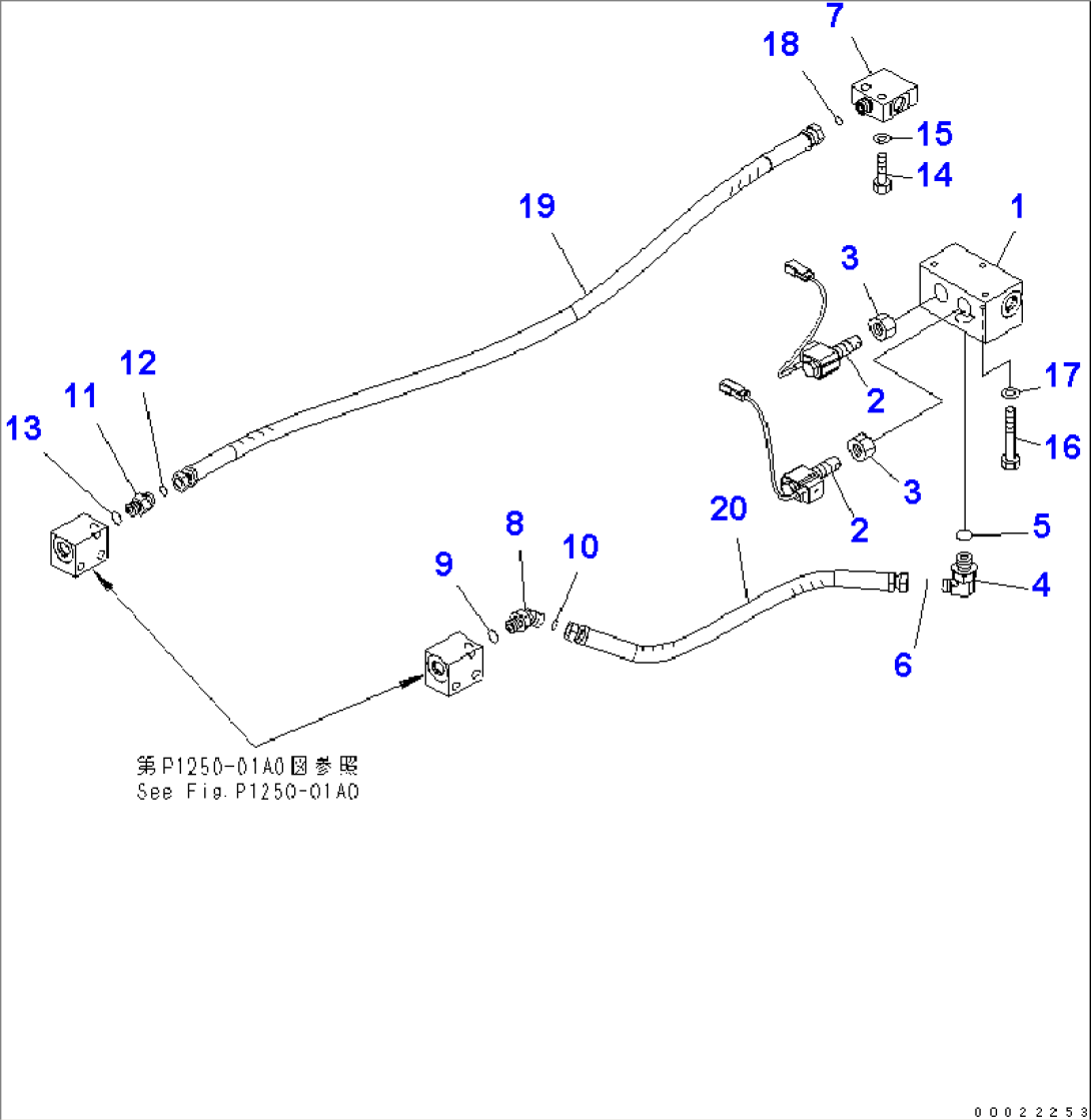 UNDER ATTACHMENT PIPING (REAR OUTRIGGER SOLENOID RELATED PARTS)