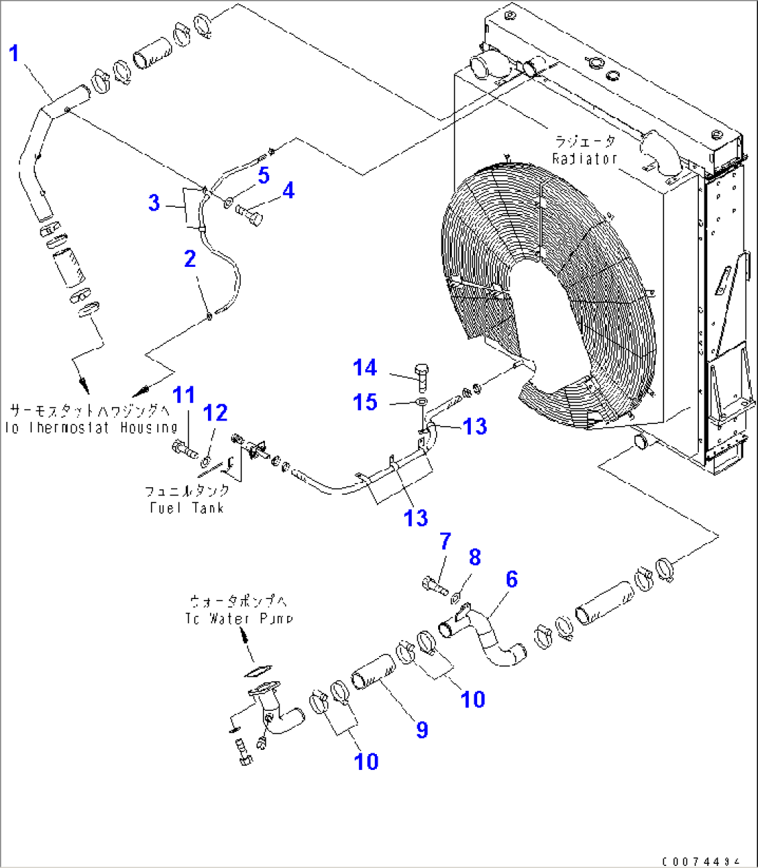 COOLING LINE (RADIATOR PIPING)(#51075-)