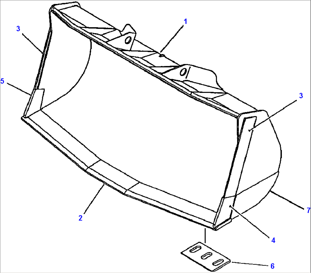 FIG NO. 7291 SPADE NOSE ROCK BUCKET - 4.5 CU. YD. (3.4 CU. M)