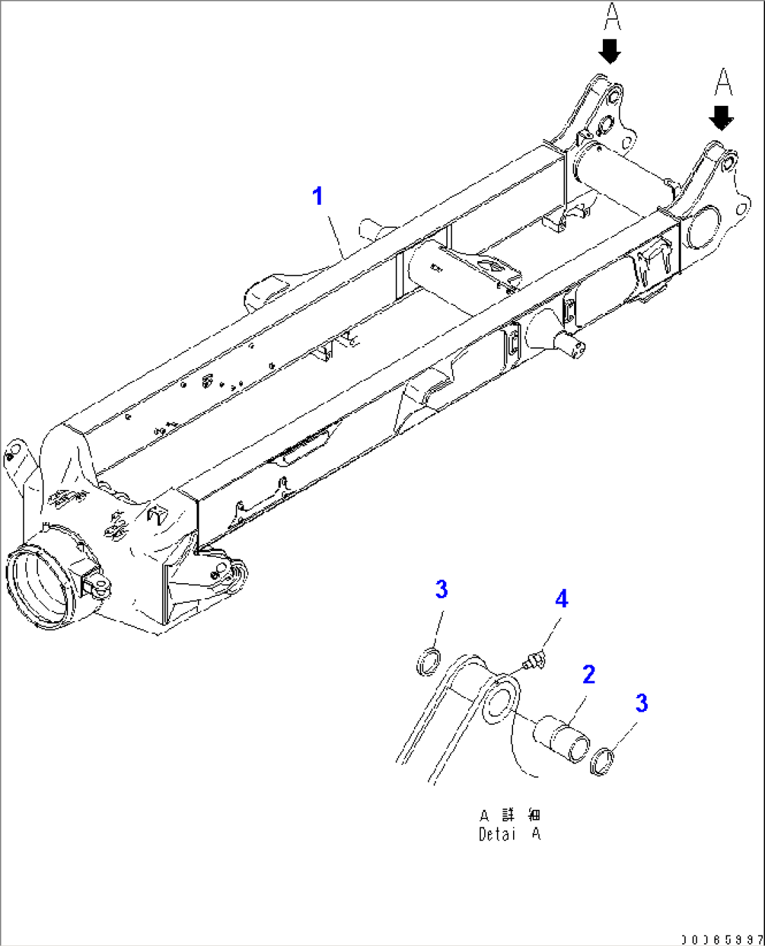 REAR FRAME (FOR TIRE STOPPER)(#2001-)