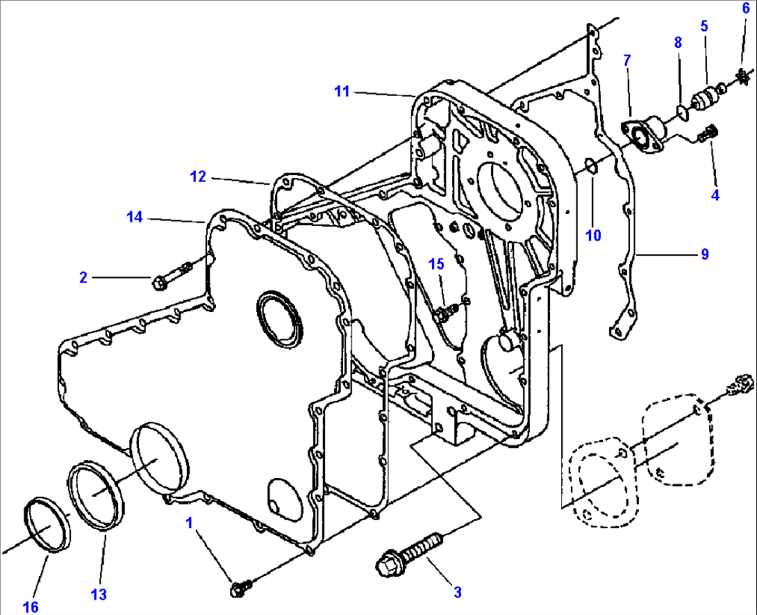 FRONT GEAR COVER WITH PTO ACCESS