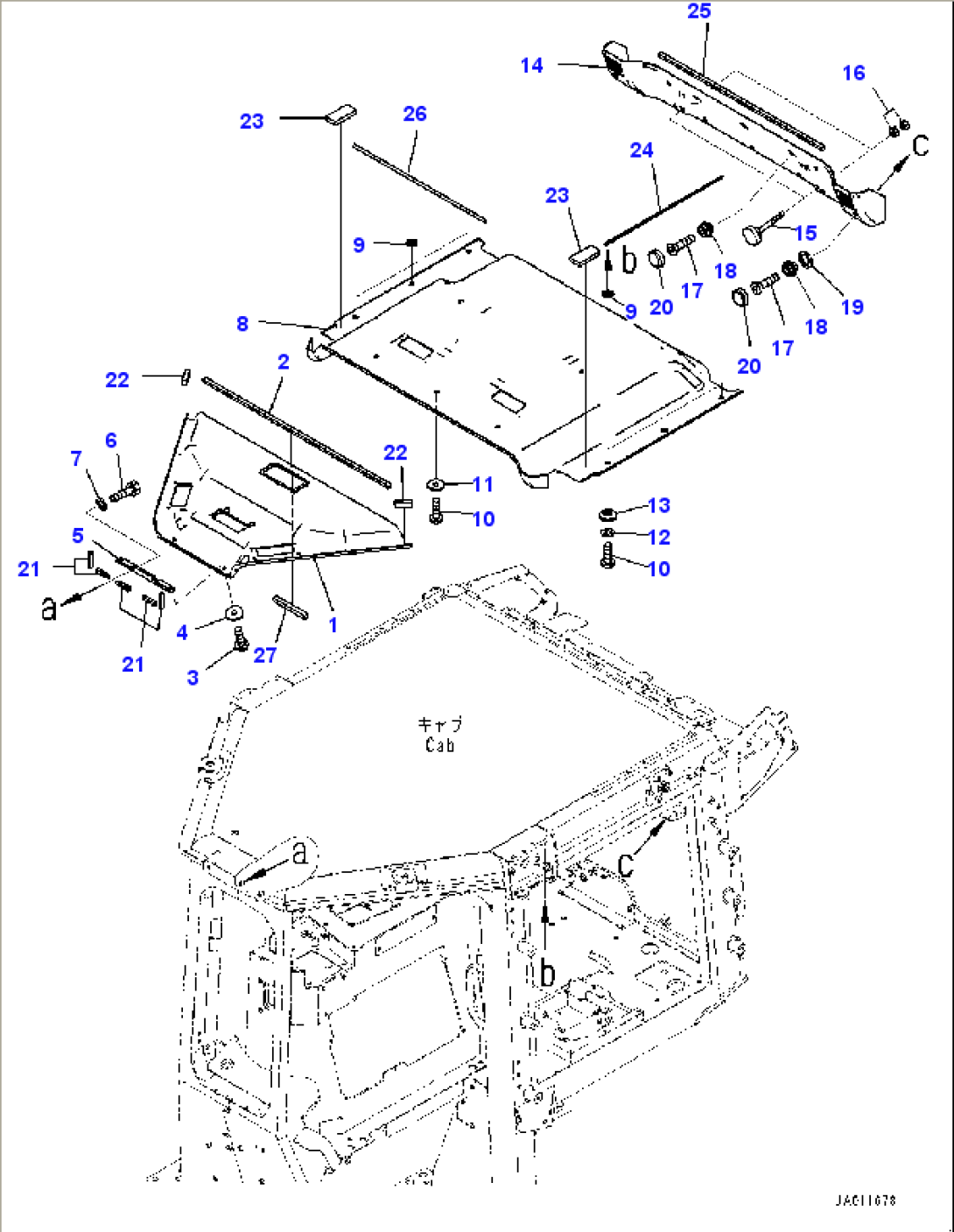 Cab, Roof Cover (#10001-)