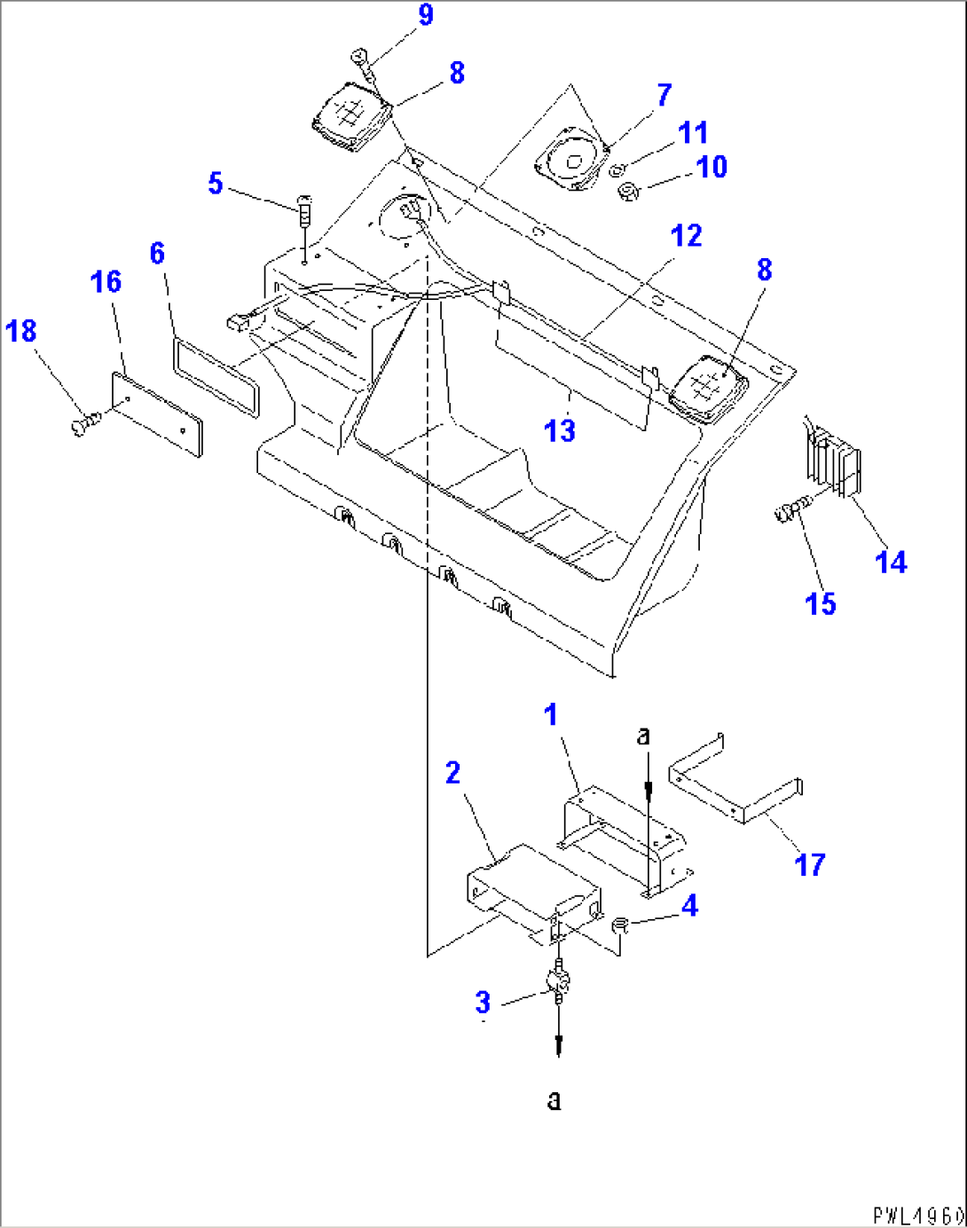 SEAT REAR COVER (RADIO LESS)(#K34001-)