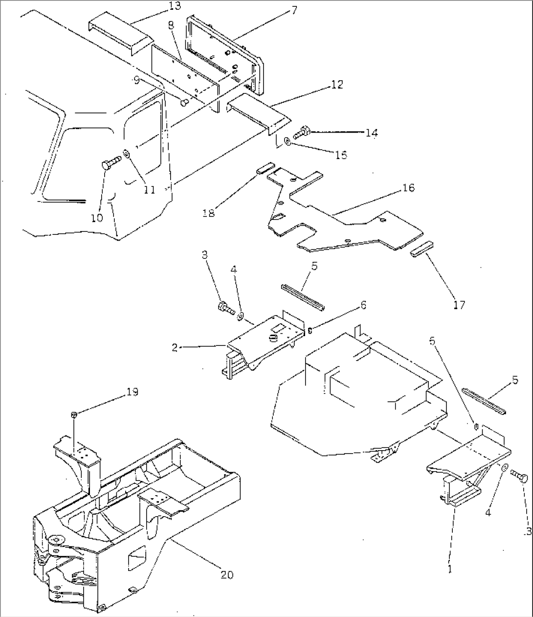 FLOOR SUPPORT AND LADDER (FOR 2-PERSONS CAB)(#20001-)