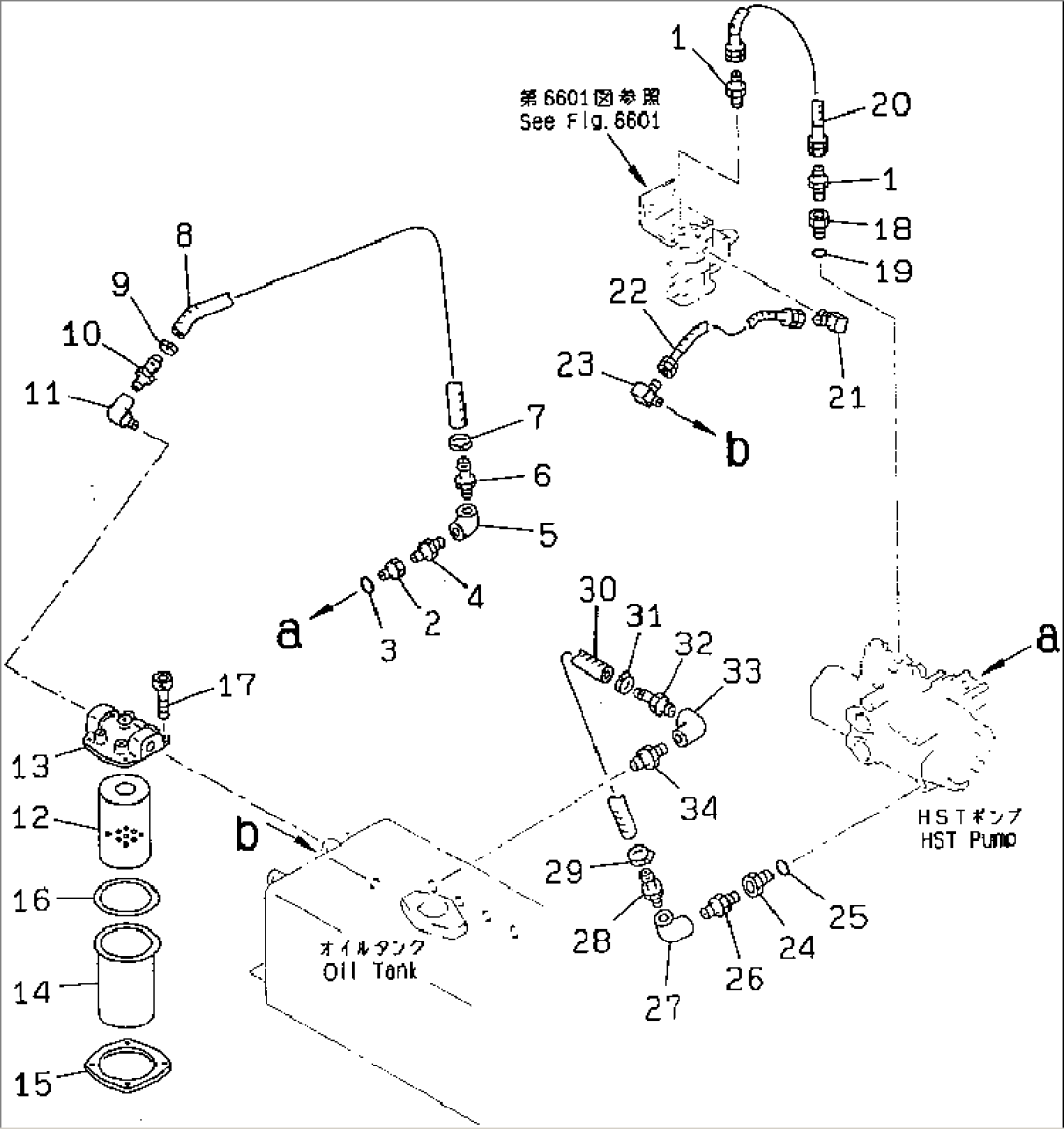 HYDRAULIC PIPING (TRAVEL MOTOR LINE) (2/2)(#2001-2100)
