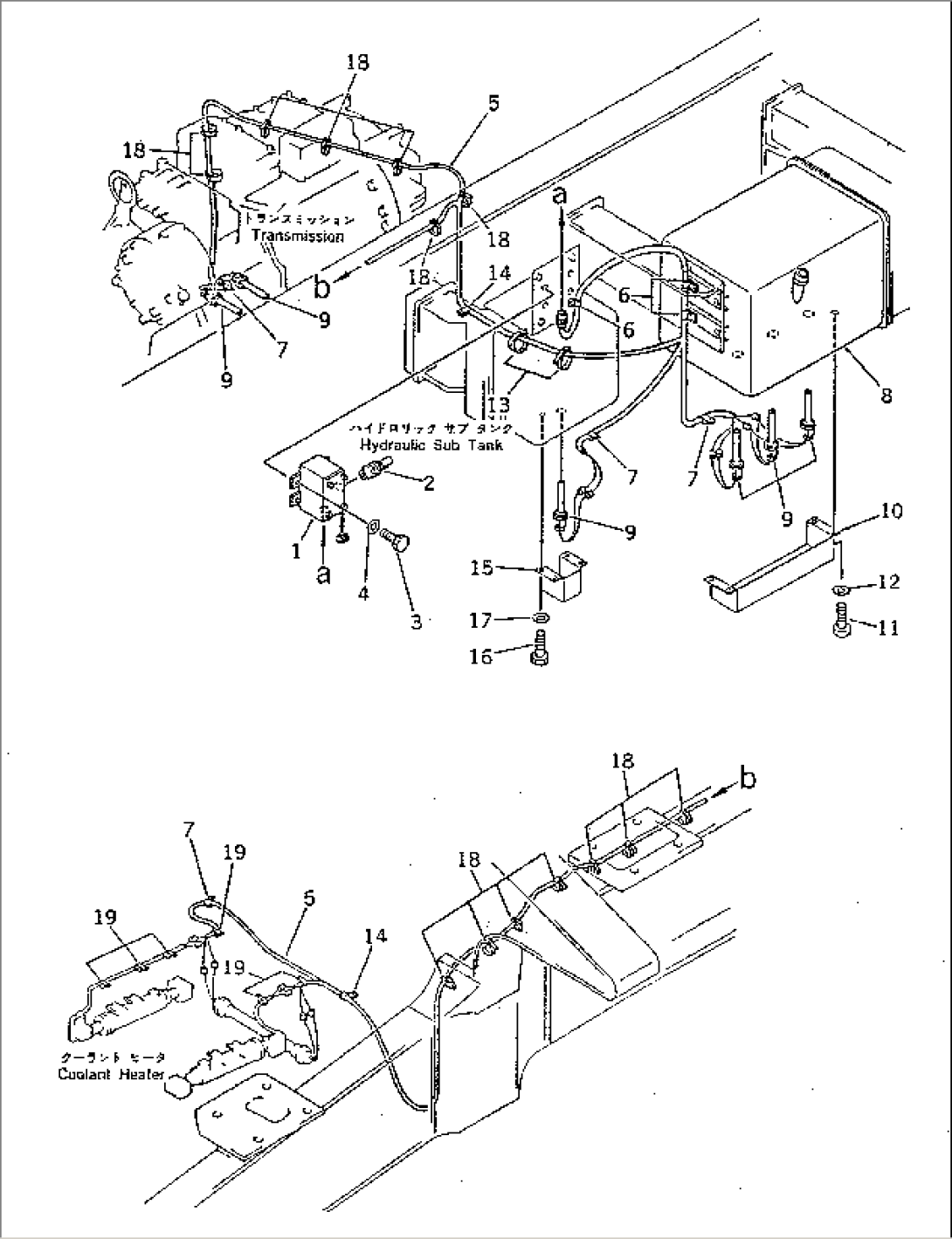 ENGINE¤TRANSMISSION¤ HYDRALIC OIL HEATER (FOR -40C SPEC.)(#1109-)