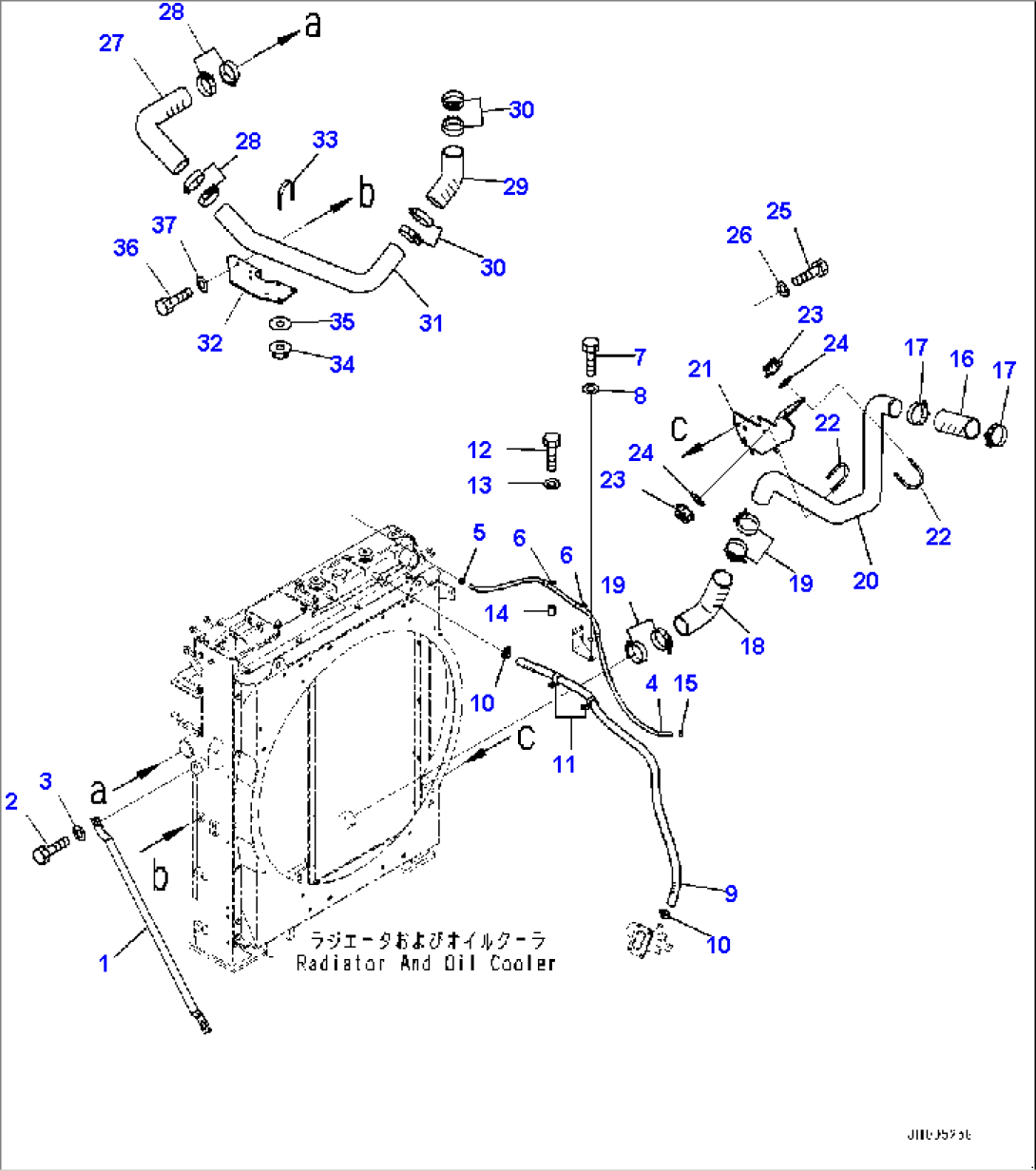 Cooling System, Radiator Piping (#80001-)