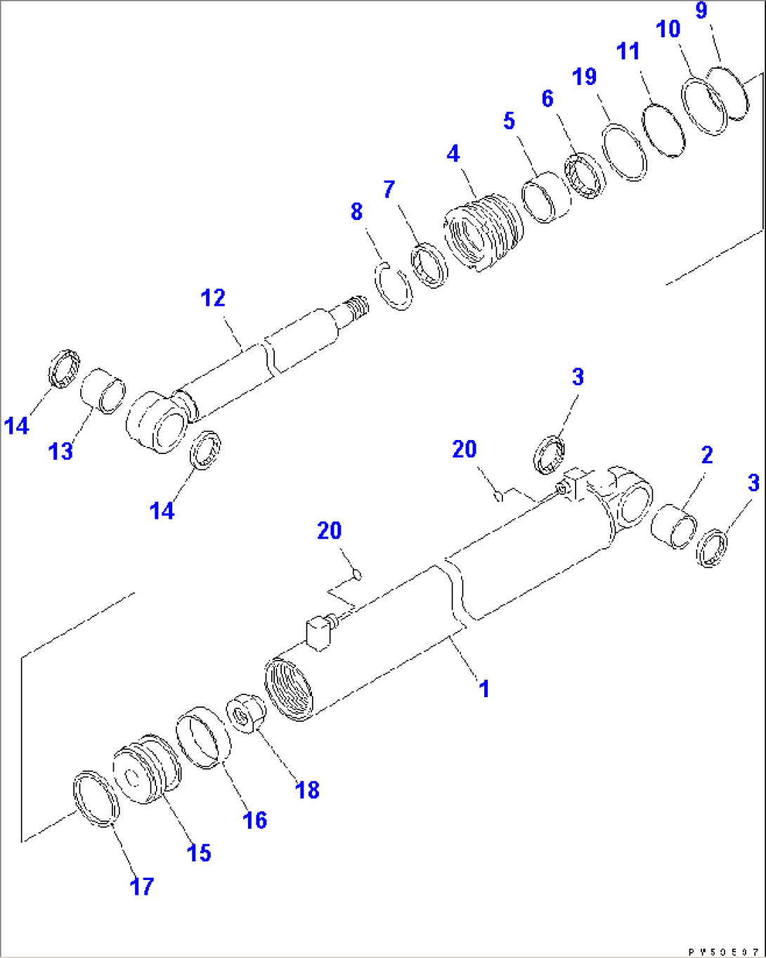 BLADE SHIFT CYLINDER (INNER PARTS)(#51001-)