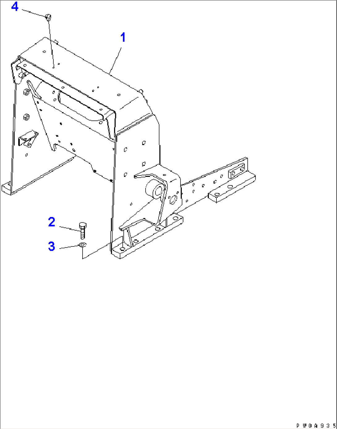 SIDE FRAME (FOR POWER ANGLE POWER TILT DOZER) (FOR DECEL)(#78628-)