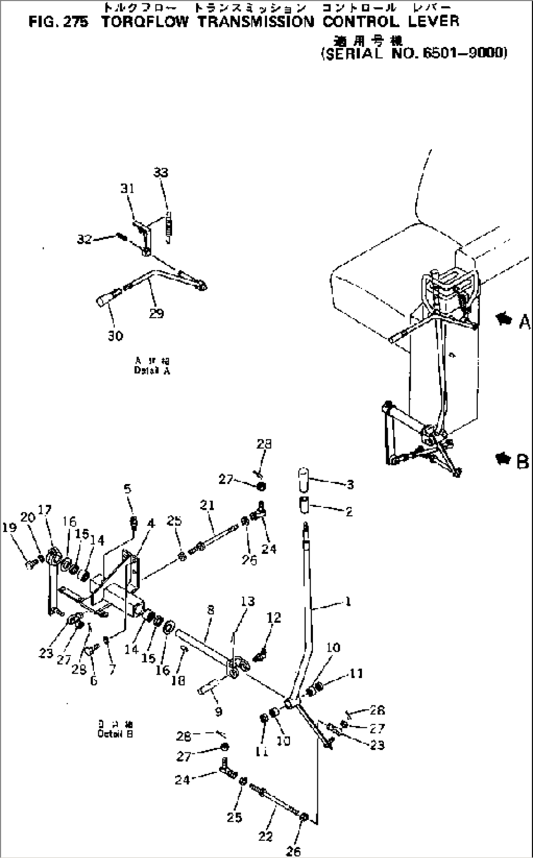 TORQFLOW TRANSMISSION CONTROL LEVER(#6501-9000)