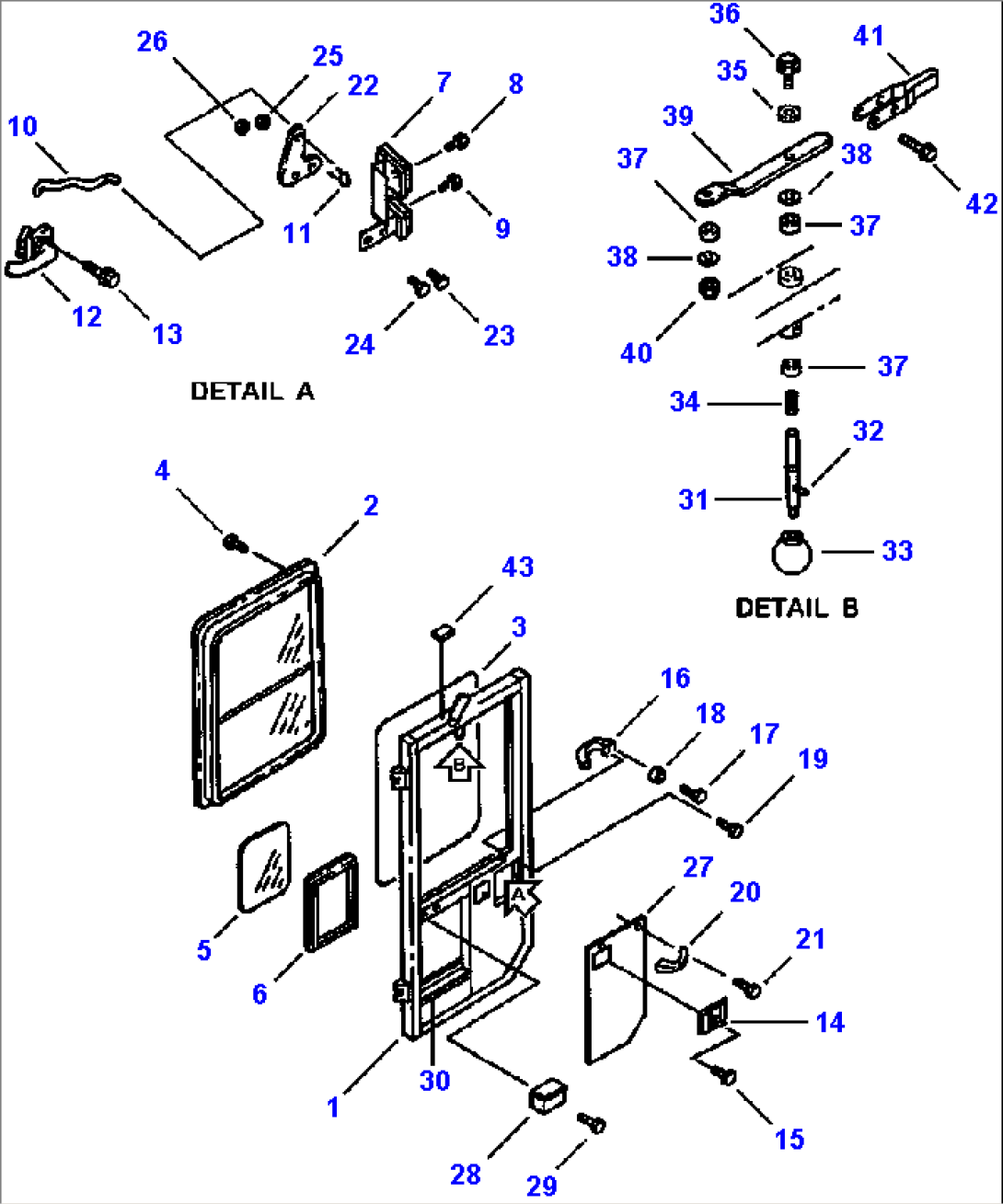 FIG NO. 5445 OPERATORS CAB RIGHT DOOR