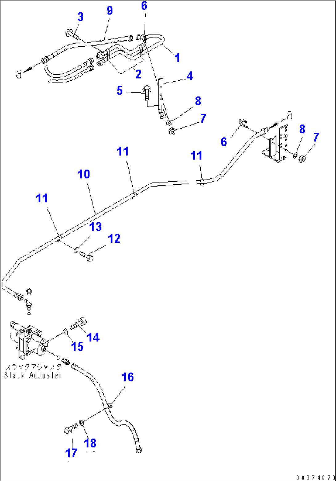 BRAKE PIPING (FRONT WHEEL BRAKE) (WITH ADVANCED JOY STICK STEERING)(#51075-)