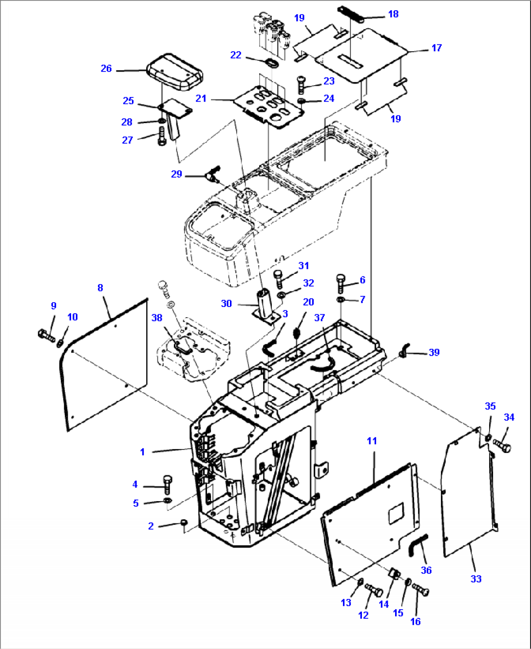 K4202-03A0 LOADER CONTROLS R.H. CONSOLE BOX (ROPS CAB)