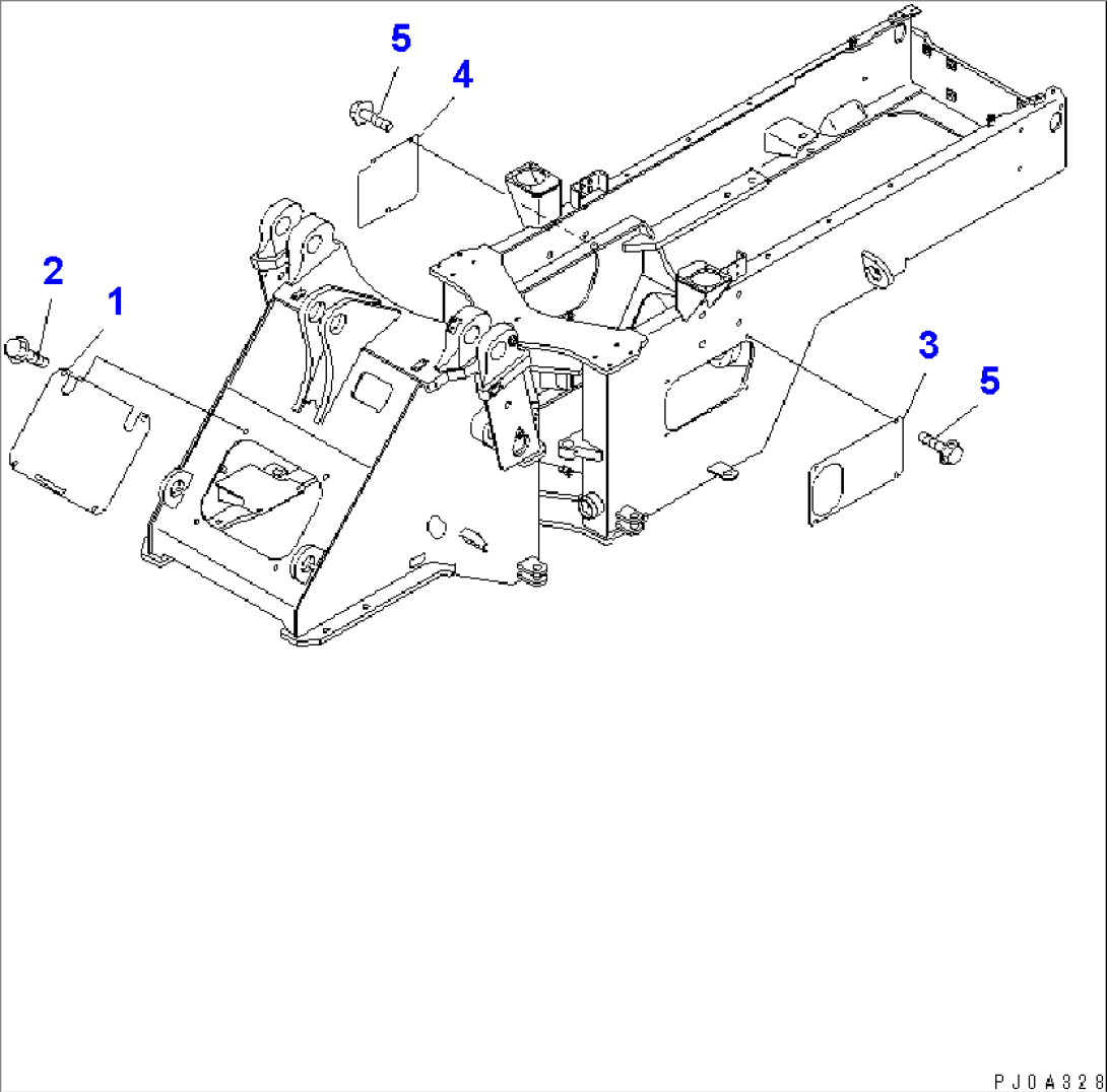 LOCK AND COVER (FRONT AND REAR FRAME COVER) (FRONT ATTACHMENT)