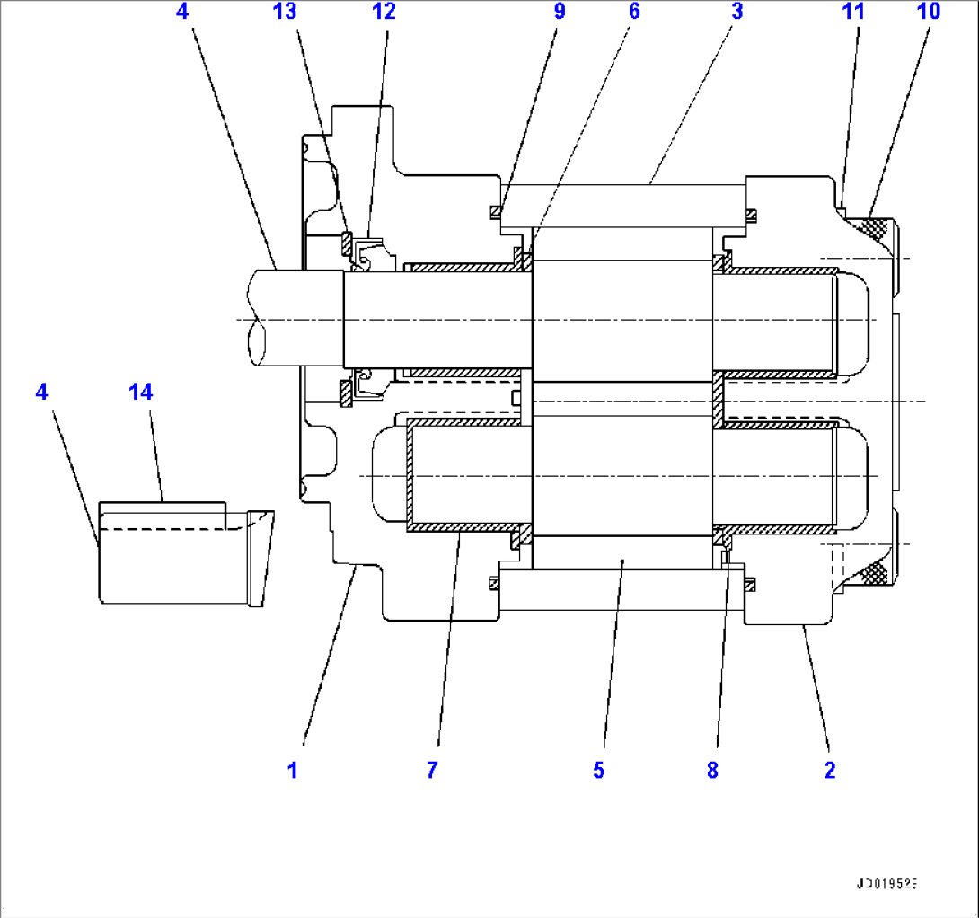 Hydraulic Pump, Inner Parts, Cooling Fan Pump (#1001-)
