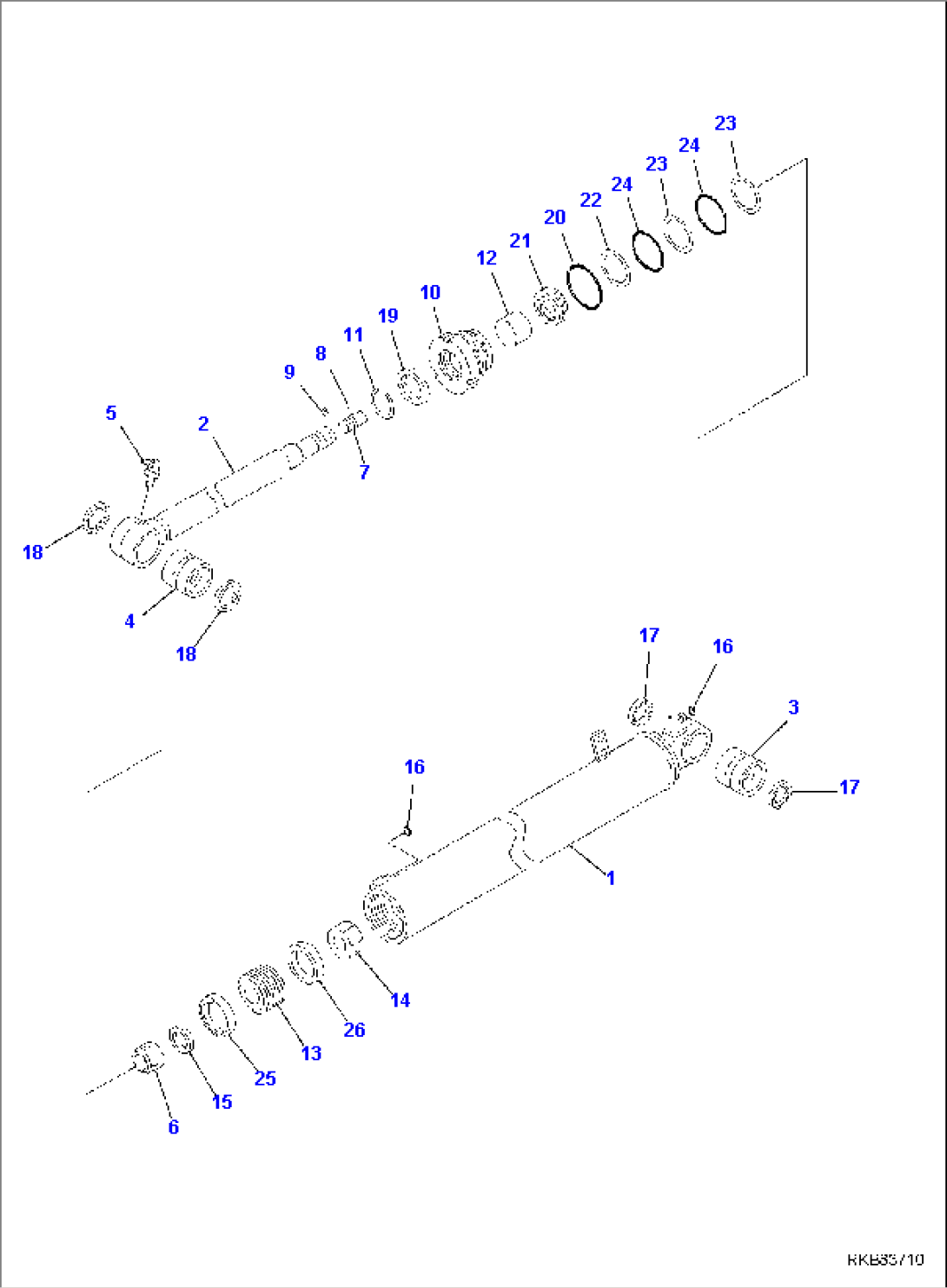 BOOM SWING CYLINDER, INNER PARTS