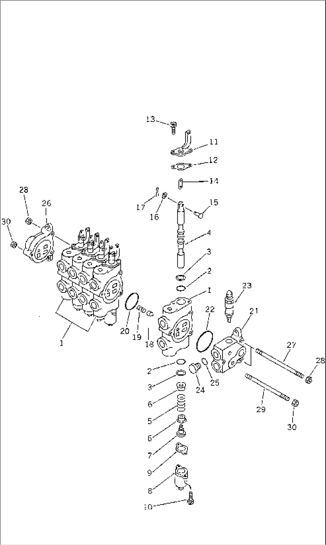 HYDRAULIC CONTROL VALVE¤ R.H. (5-SPOOL) (FOR FRONT BLADE)