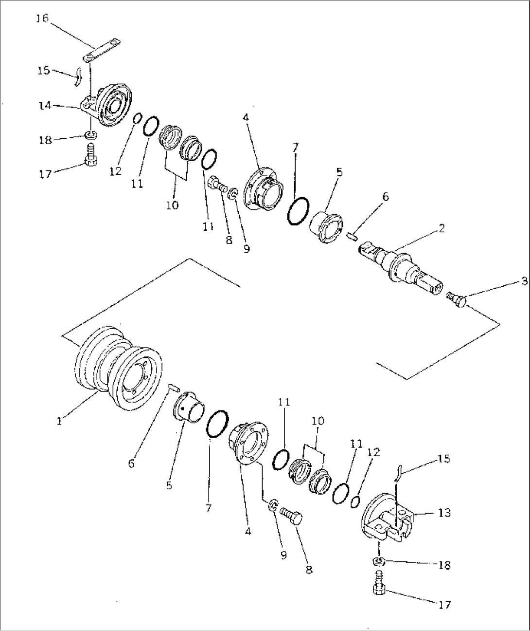 TRACK ROLLER (RUBBER SHOE SPEC.)(#61076-61129)