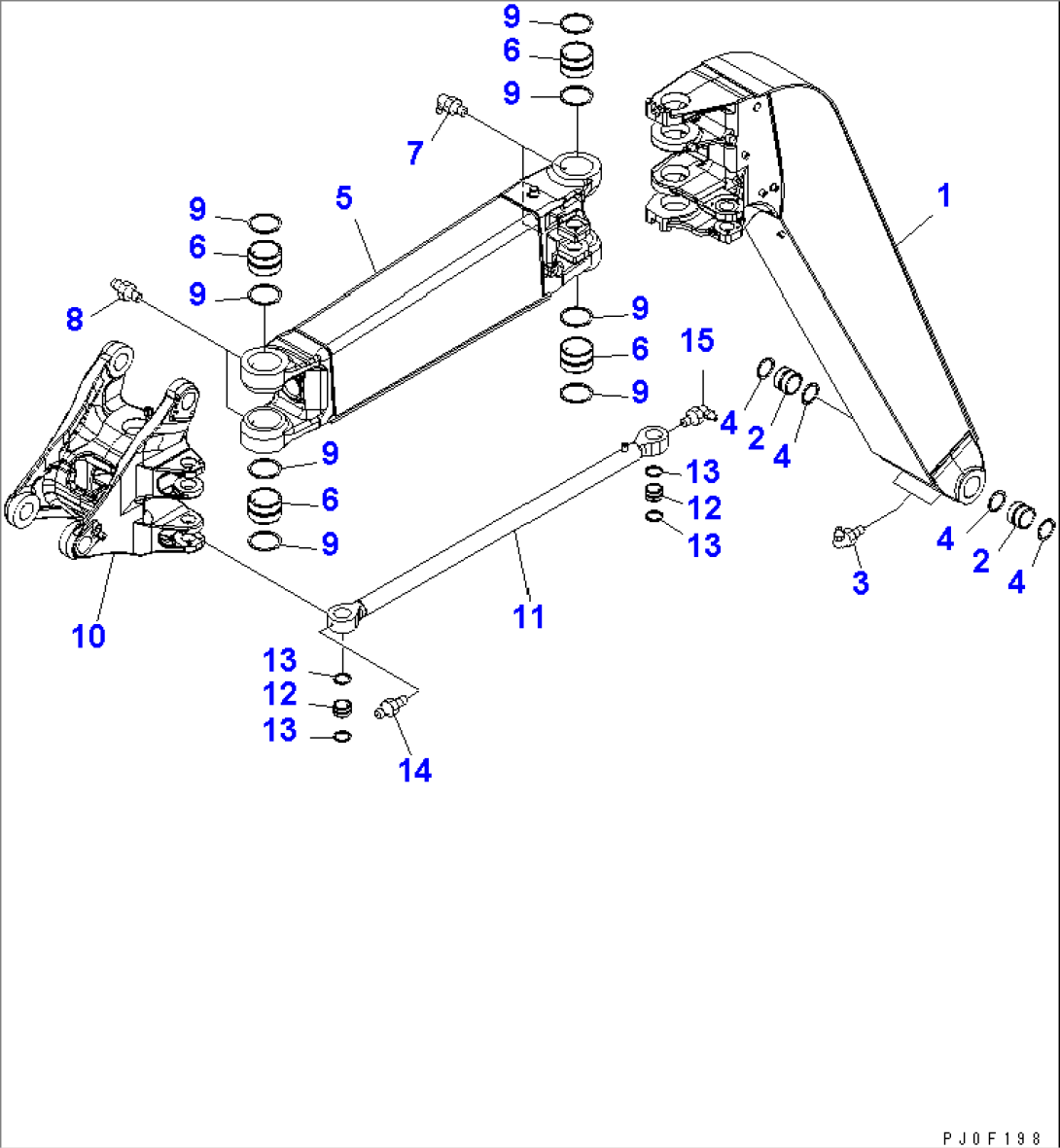 BOOM (1ST¤ 2ND BOOM¤ 3RD BRACKET AND SUB LINK) (FOR SLIDE ARM)