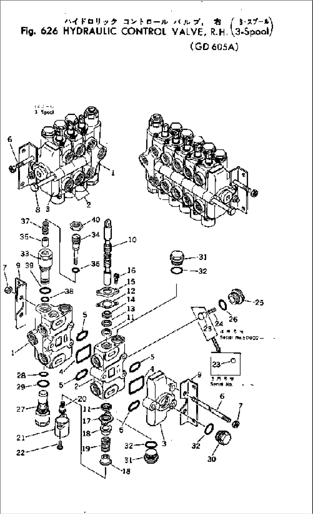 HYDRAULIC CONTROL VALVE¤ R.H. (3-SPOOL)