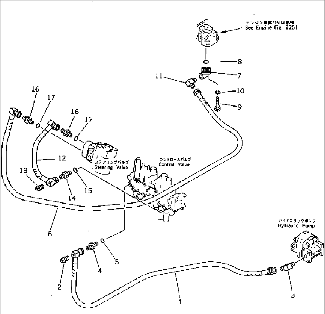 HYDRAULIC PIPING (STEERING LINE)(1/2)