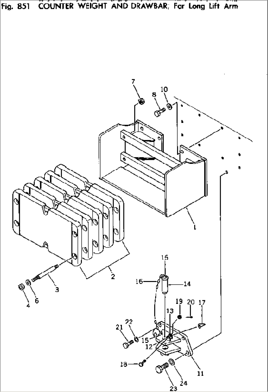 COUNTER WEIGHT AND DRAWBAR¤ FOR LONG LIFT ARM