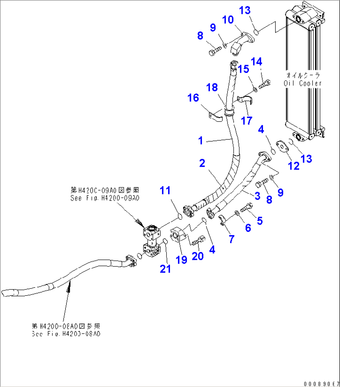HYDRAULIC PIPING (RETURN LINE) (OIL COOLER) (FOR WIDE RADIATOR)(#75710-)