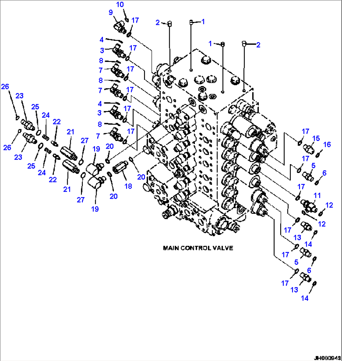 H0120-01A0 MAIN CONTROL VALVE CONNECTORS