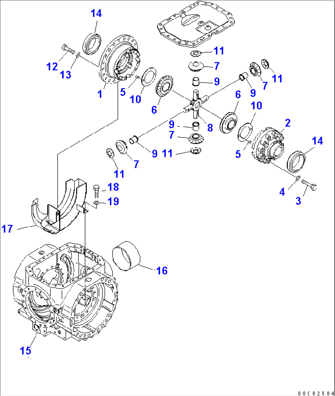 REAR AXLE (DIFFERENTIAL¤ 2/3)(#90001-)