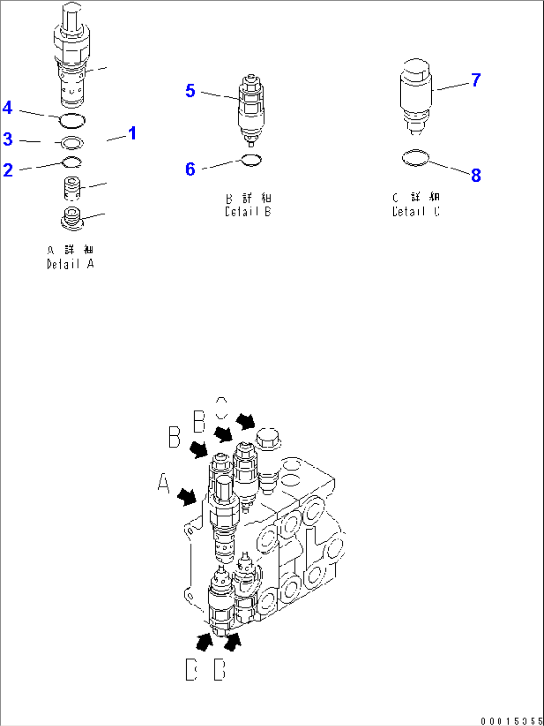 CONTROL VALVE (3-SPOOL) (2/2)
