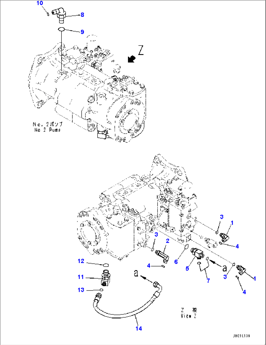 NO.2 Pump, Related Parts (1/2) (#80001-)