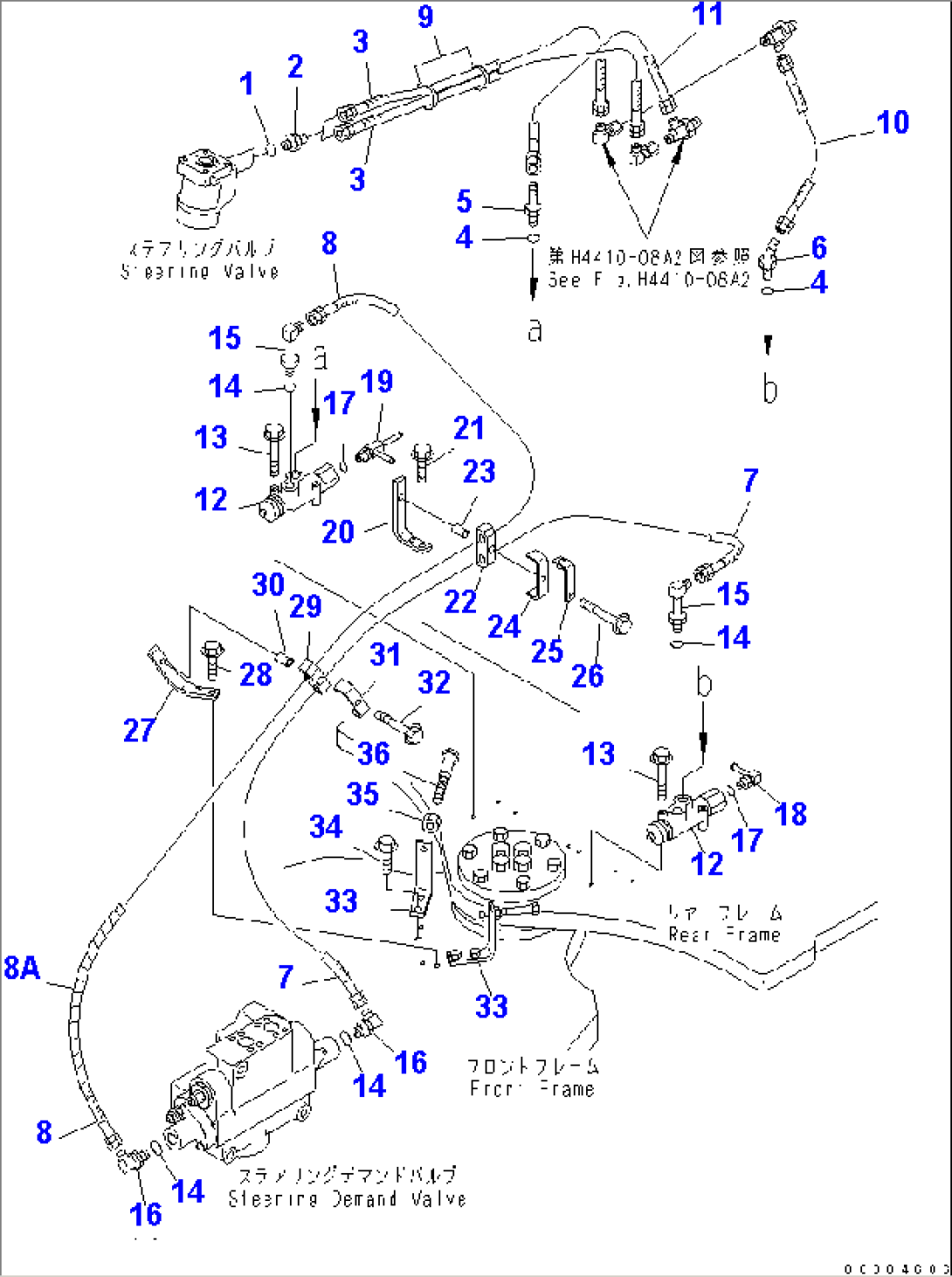 STEERING LINE (STEERING VALVE TO STEERING DEMAND VALVE PIPING) (WITH JOY STICK STEERING)(#50001-52405)