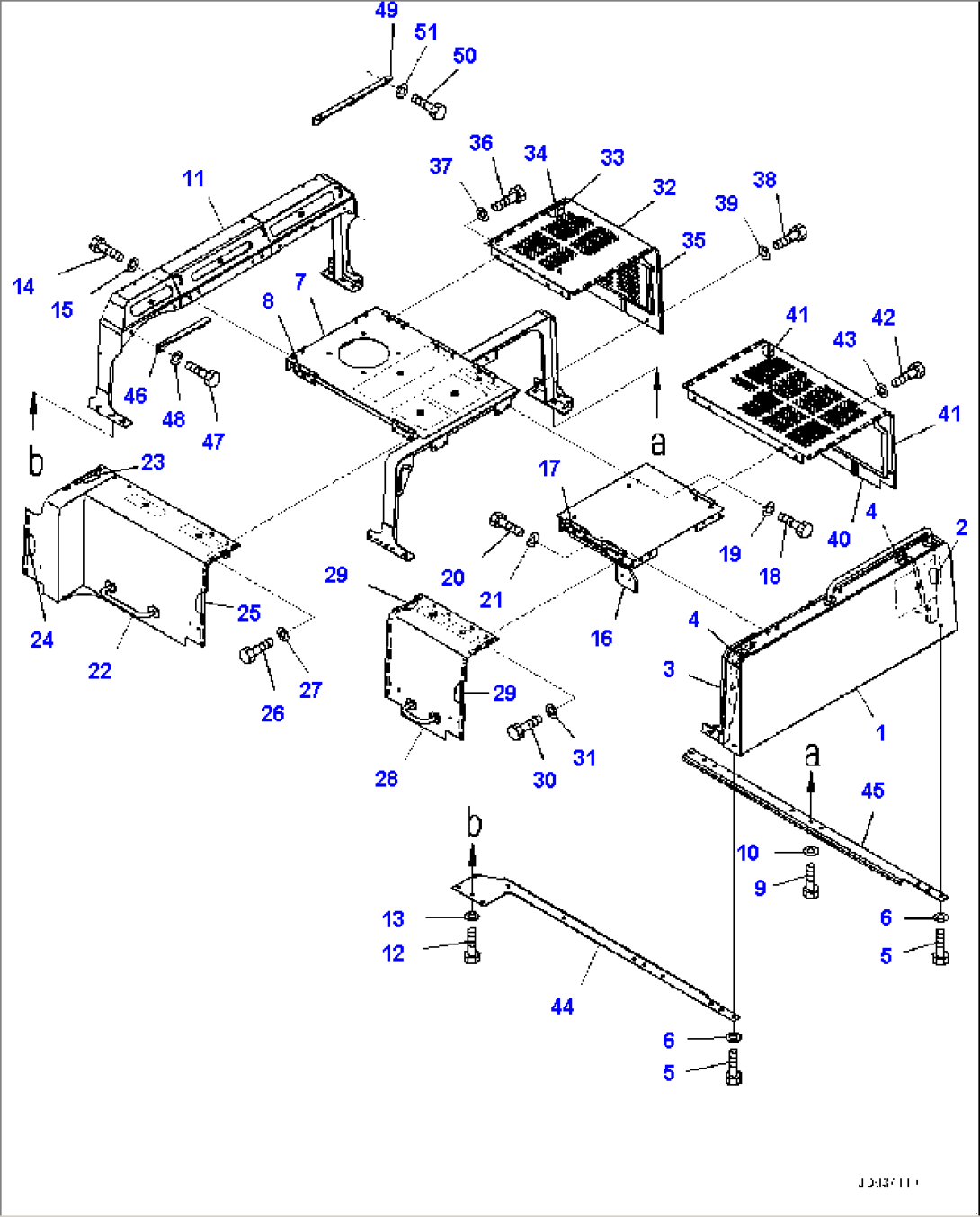 Engine Hood, Frame and Cover (#70001-)