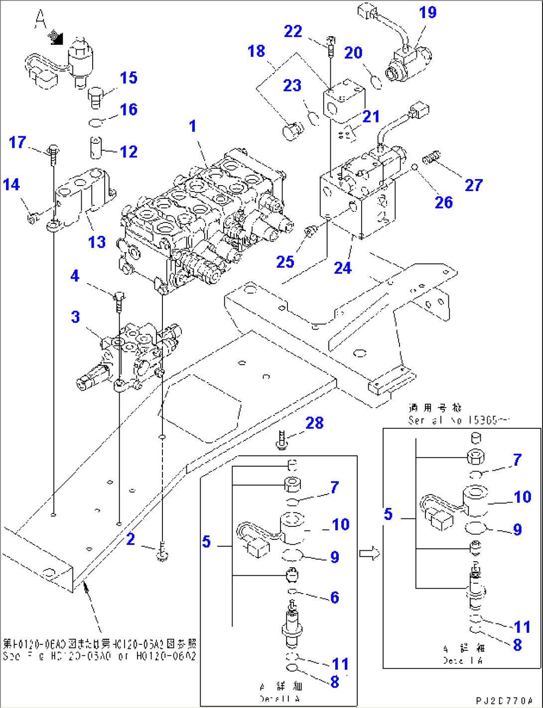 HYDRAULIC MAIN VALVE (MAIN CONTROL VALVE¤ SWING VALVE AND SHUTTLE VALVE)(#15349-)